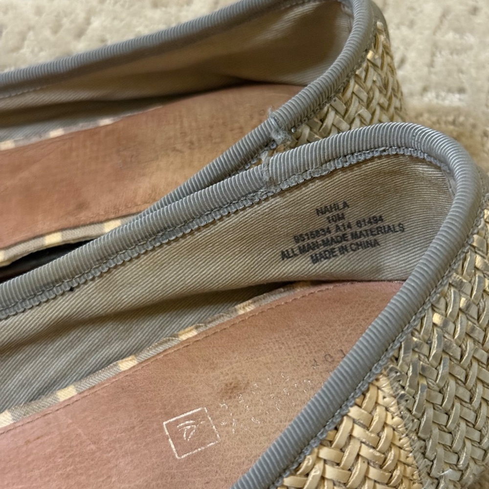 Sperry Woven Ballet Flats (Size 10) Tan Gray Raffia Straw Colorblock - Picture 9 of 10
